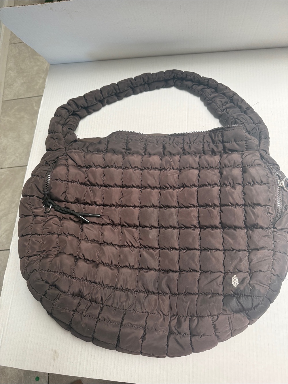 Free Movement Brown Bag with Interior Zip Pocket 18” W - 15” h w/o handles)